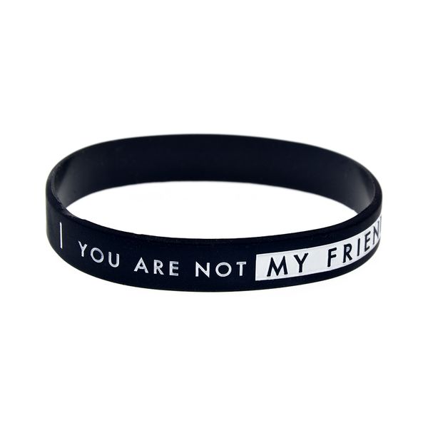 obh 50pcs you are not my friend you are my brother silicone rubber wristband, Black
obh 50pcs you are not my friend you are my brother silicone rubber wristband, Black