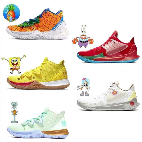 new kids shoes sponge x kyrie 5 pineapple house kids boys girls womens basketball shoes irving 5s sports designers sneakers children shoes, White;red 
new kids shoes sponge x kyrie 5 pineapple house kids boys girls womens basketball shoes irving 5s sports designers sneakers children shoes, White;red