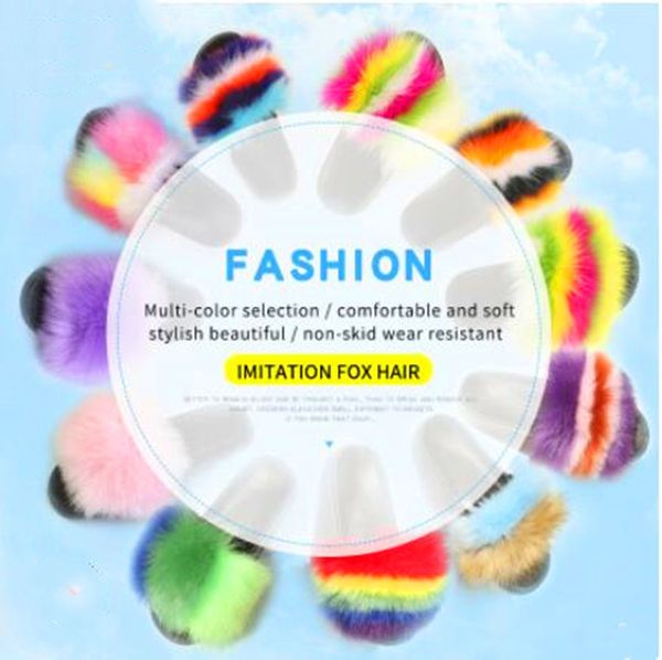 women slippers fashion fox fur plush flip flop colorful beach seaside cool lady celebrity classic l travel home leisure slippers, Black
women slippers fashion fox fur plush flip flop colorful beach seaside cool lady celebrity classic l travel home leisure slippers, Black