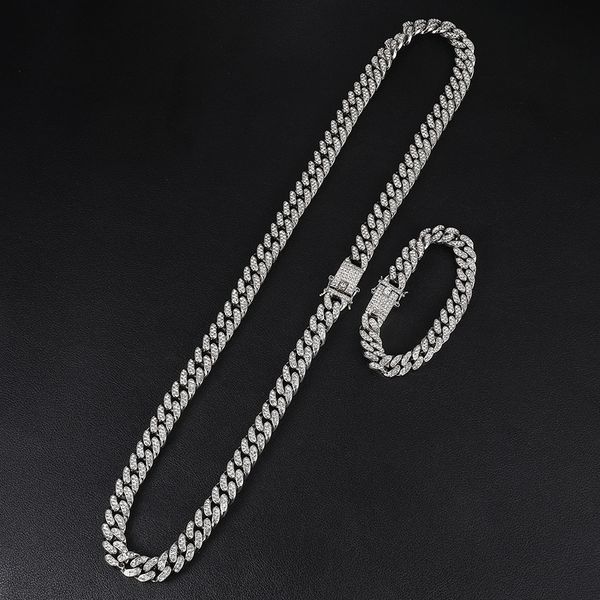 iced out paved rhinestones 1set 13mm gold silver full miami curb cuban chain cz bling rapper necklaces for men hip hop jewelry
iced out paved rhinestones 1set 13mm gold silver full miami curb cuban chain cz bling rapper necklaces for men hip hop jewelry