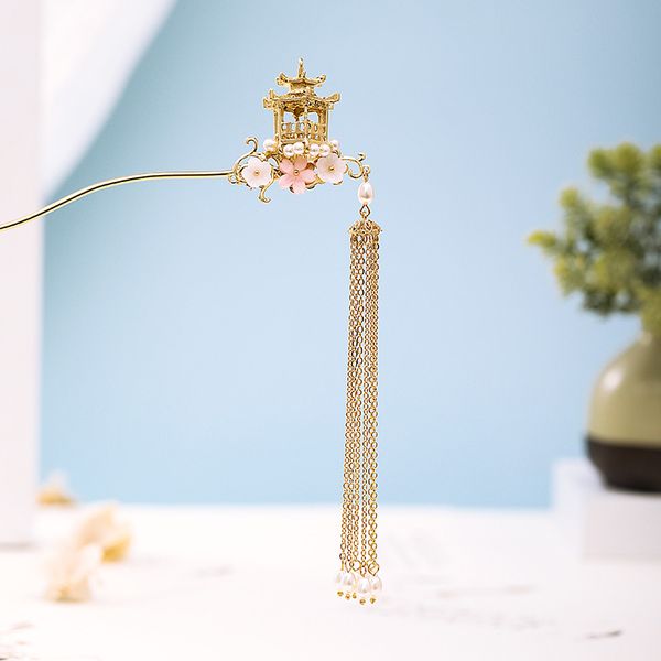 antique style women hairpin pavilion flowers decorated tassels hair sticks women girl chinese style hair jewelry accessories vl, Golden;white
antique style women hairpin pavilion flowers decorated tassels hair sticks women girl chinese style hair jewelry accessories vl, Golden;white