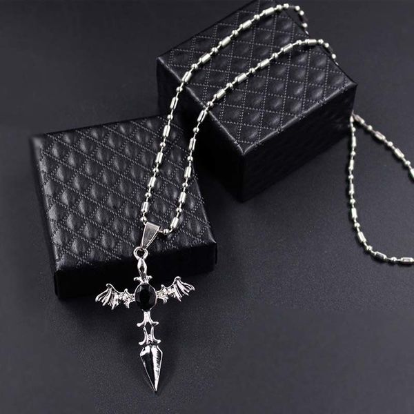 fashion men jewelry cross pendant blue crystal angel devil wings necklaces pendants metal leather chain necklaces, Silver
fashion men jewelry cross pendant blue crystal angel devil wings necklaces pendants metal leather chain necklaces, Silver