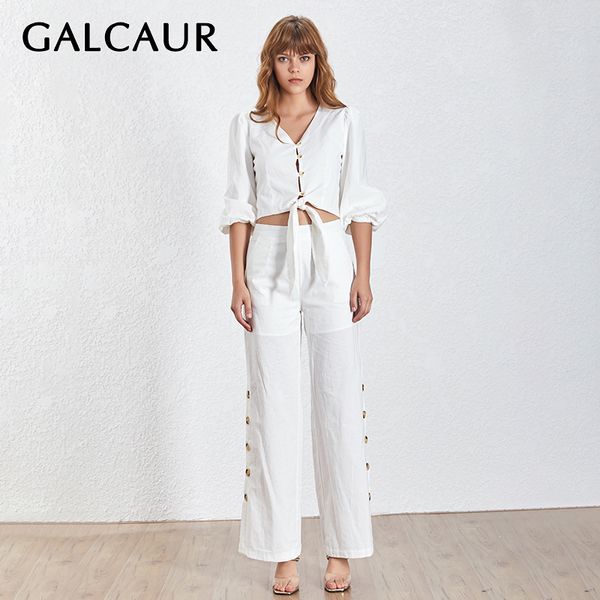 glacur elegant women two piece sets v neck lantern sleeve lace up shirt high waist loose wide leg pant casual suits female 2020, White
glacur elegant women two piece sets v neck lantern sleeve lace up shirt high waist loose wide leg pant casual suits female 2020, White
