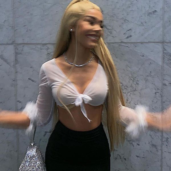women white feather long sleeve mesh front bow knot tied v neck bikini cover up crop evening party clubwear
women white feather long sleeve mesh front bow knot tied v neck bikini cover up crop evening party clubwear