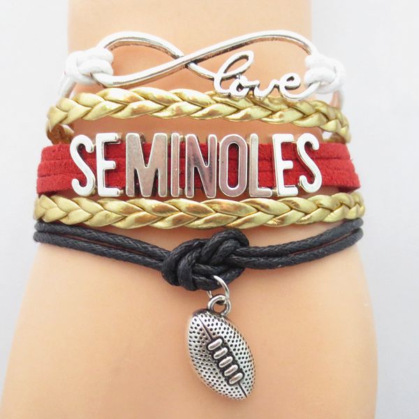 fashion jewelry infinity love seminoles football bracelet sport team friendship bracelets b09084, Golden;silver
fashion jewelry infinity love seminoles football bracelet sport team friendship bracelets b09084, Golden;silver