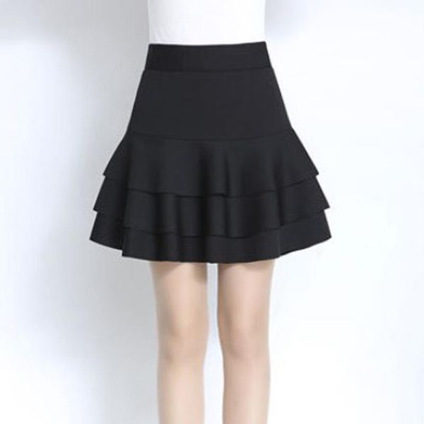 women summer skirt elastic high waist safety pants skirt pleated mini elegant solid casual three-layer base 2020 new, Black 
women summer skirt elastic high waist safety pants skirt pleated mini elegant solid casual three-layer base 2020 new, Black