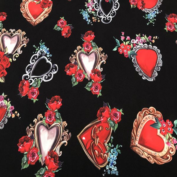 145cm width the sacred heart and rose flowers black stretch polyester fabric for woman summer dress skirt sewing diy-af797, Black;white
145cm width the sacred heart and rose flowers black stretch polyester fabric for woman summer dress skirt sewing diy-af797, Black;white