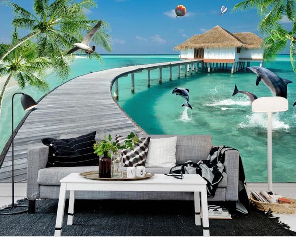 3d wooden bridge seascape coconut tree tv background wall modern wallpaper for living room
3d wooden bridge seascape coconut tree tv background wall modern wallpaper for living room