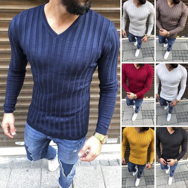 vertical stripes mens designer long sleeve tshirts casual slim v neck pullover mens tees males clothing, White;black
vertical stripes mens designer long sleeve tshirts casual slim v neck pullover mens tees males clothing, White;black