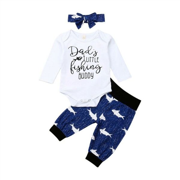 Baby Clothes 0-18M Baby Boy Girl Outfits Dady's little Fishing Buddy Bodysuit +Pants+ Headband 3pcs
Baby Clothes 0-18M Baby Boy Girl Outfits Dady's little Fishing Buddy Bodysuit +Pants+ Headband 3pcs