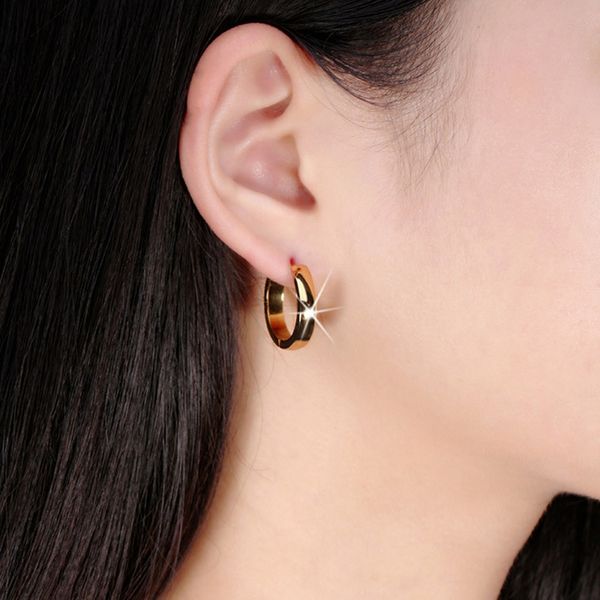 hoop earrings for women gold-color stainless steel silver color round wedding ear jewelry polished no allergies, Golden
hoop earrings for women gold-color stainless steel silver color round wedding ear jewelry polished no allergies, Golden
