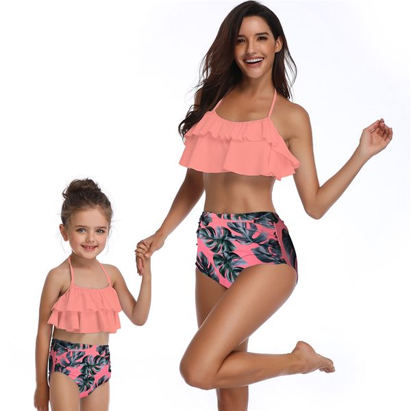 high waist women swimsuit beach swimsuit two-pieceruffle solid swimwear printing parent-child outfit bikinis bather suit tankini
high waist women swimsuit beach swimsuit two-pieceruffle solid swimwear printing parent-child outfit bikinis bather suit tankini