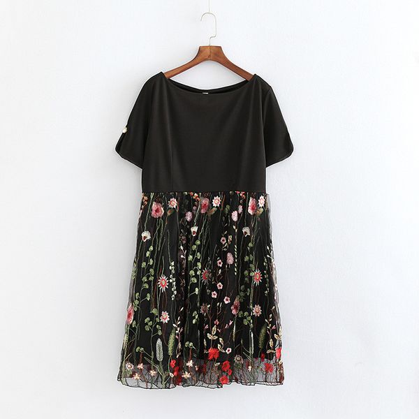 casual dresses wsyore large size fat mm black women 2021 summer embroidery flower mesh stitching short-sleeved dress ns1193, Black;gray
casual dresses wsyore large size fat mm black women 2021 summer embroidery flower mesh stitching short-sleeved dress ns1193, Black;gray