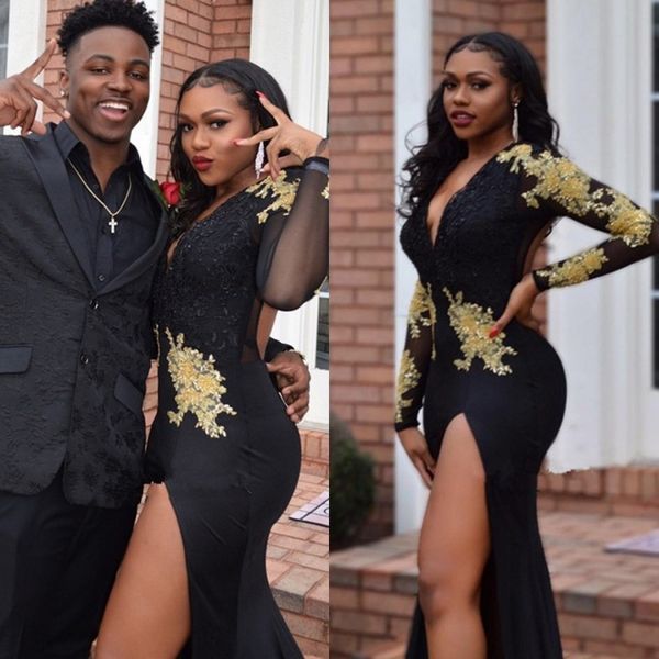 mermaid prom dresses robes de soirée 2019 long sleeve lace appliqued black girls evening dress thigh high slits sweet 16 dresses
mermaid prom dresses robes de soirée 2019 long sleeve lace appliqued black girls evening dress thigh high slits sweet 16 dresses