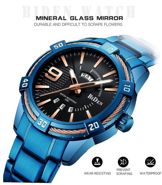 biden classic fashion steel band watch sports waterproof quartz men's watch gift, Slivery;brown
biden classic fashion steel band watch sports waterproof quartz men's watch gift, Slivery;brown