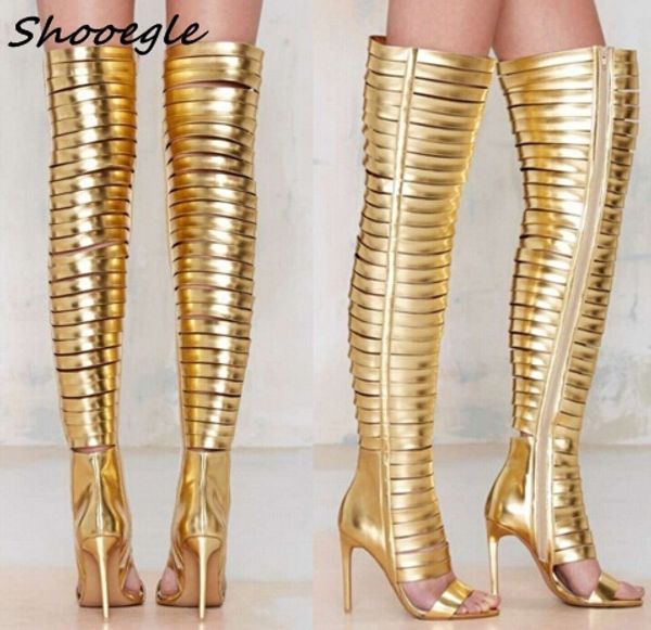 shooegle women nightclub stage thigh high boots hollow out high heels zip long boots sandals black gold heels
shooegle women nightclub stage thigh high boots hollow out high heels zip long boots sandals black gold heels