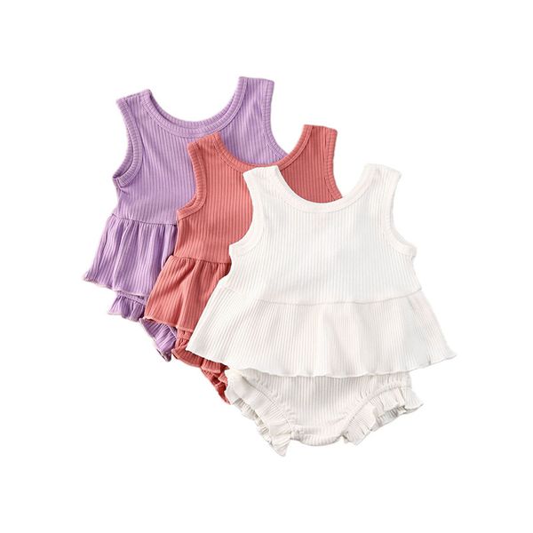 2020 infant baby girls summer clothes sleeveless t-shirt+ruffles shorts pants toddler solid ribbed knitted cotton outfits, White
2020 infant baby girls summer clothes sleeveless t-shirt+ruffles shorts pants toddler solid ribbed knitted cotton outfits, White