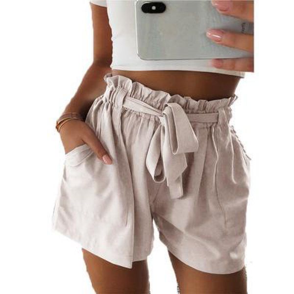 women's shorts bow tie belt shorts ladies summer short pants women 2020 casual a-line loose solid color short femme, White;black
women's shorts bow tie belt shorts ladies summer short pants women 2020 casual a-line loose solid color short femme, White;black