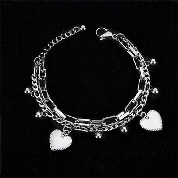 harajuku style hip-hop fashion trend of street shooting accessories cool bracelet love bracelet female doub, Silver
harajuku style hip-hop fashion trend of street shooting accessories cool bracelet love bracelet female doub, Silver
