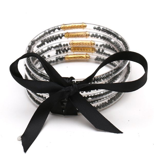 black all weather glitter silicone circles bangles bracelet women pure color bowknot beads jelly prayer gifts
black all weather glitter silicone circles bangles bracelet women pure color bowknot beads jelly prayer gifts