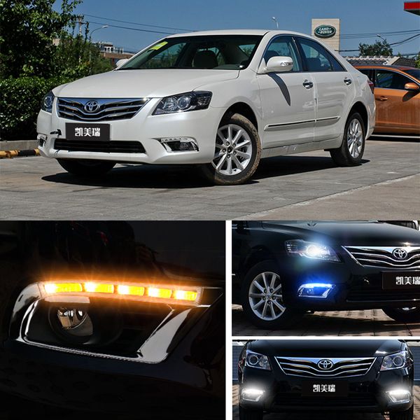 ecahayaku 1pair 3-color car daytime running light turn signal drl led fog lamp cover for camry 2009 2010 2011 car styling
ecahayaku 1pair 3-color car daytime running light turn signal drl led fog lamp cover for camry 2009 2010 2011 car styling