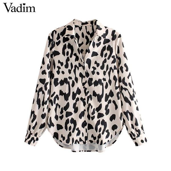 women's blouses & shirts vadim women leopard print blouse long sleeve animal pattern back pleated female casual office wear blusas lb8, White
women's blouses & shirts vadim women leopard print blouse long sleeve animal pattern back pleated female casual office wear blusas lb8, White
