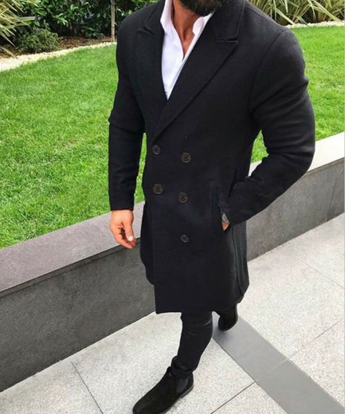 men formal style wool or blends button decoration full sleeve length conventional cuff style double breasted, Black
men formal style wool or blends button decoration full sleeve length conventional cuff style double breasted, Black