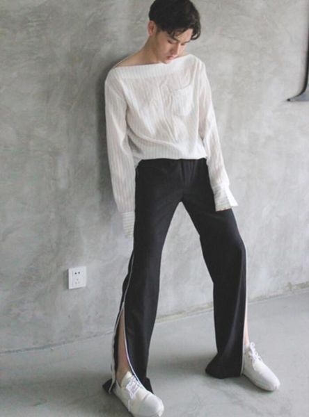 27-44 new 2018 men's clothing hair stylist fashion personality casual overlength zipper pants plus size singer costumes, Black
27-44 new 2018 men's clothing hair stylist fashion personality casual overlength zipper pants plus size singer costumes, Black