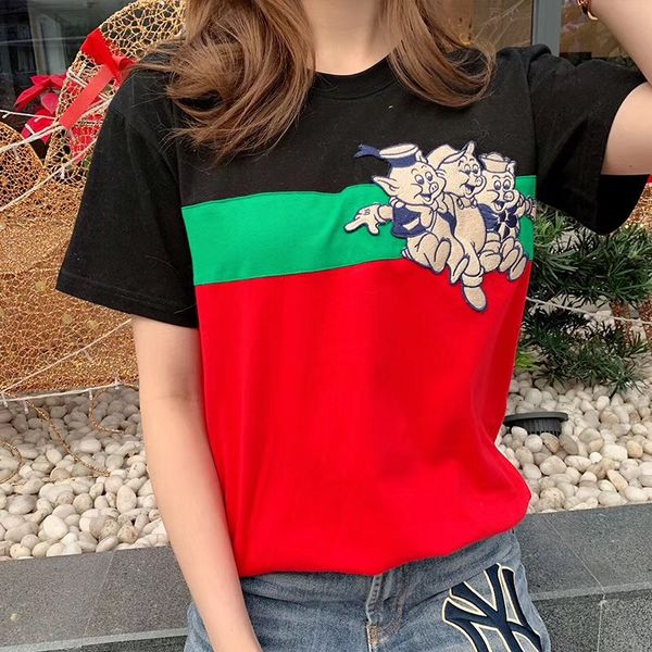 19SS роскошный дизайнер Лето Женщины Хлопок Футболка три свиньи вышивка Tee Женский
19SS роскошный дизайнер Лето Женщины Хлопок Футболка три свиньи вышивка Tee Женский