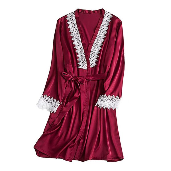 women's sleepwear exy lingerie women silk lace robe long sleeve stain bathrobe bridesmaid robes peignoir femme e1, Black;red
women's sleepwear exy lingerie women silk lace robe long sleeve stain bathrobe bridesmaid robes peignoir femme e1, Black;red