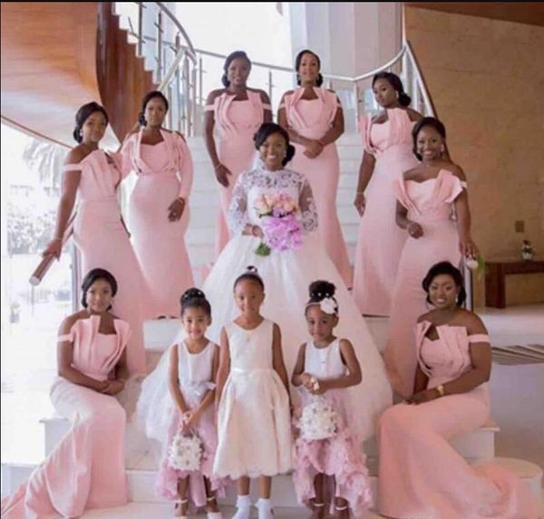 african pink mermaid bridesmaid dresses long satin off shoulder plus size formal dresses evening wear maid of honor gowns vestidos, White;pink
african pink mermaid bridesmaid dresses long satin off shoulder plus size formal dresses evening wear maid of honor gowns vestidos, White;pink