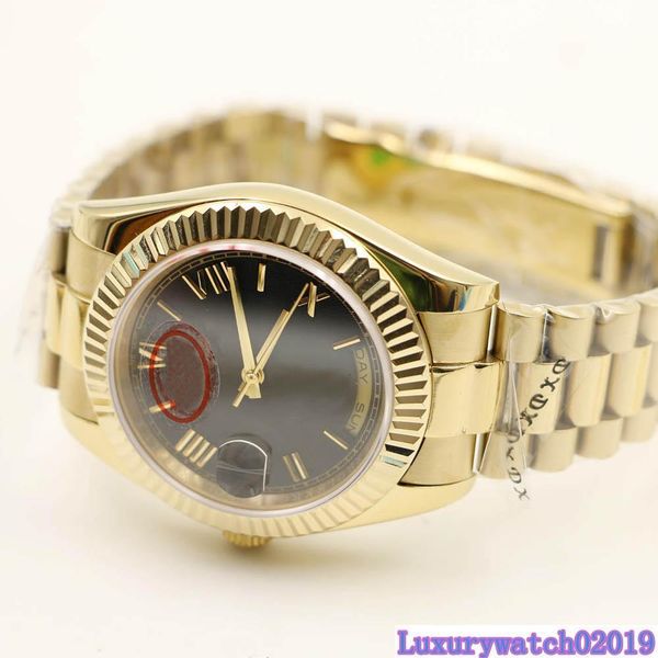 mens watch day date new roma black face yellow gold big date automatic mechanical sapphire glass stainless steel wristwatches, Slivery;brown
mens watch day date new roma black face yellow gold big date automatic mechanical sapphire glass stainless steel wristwatches, Slivery;brown