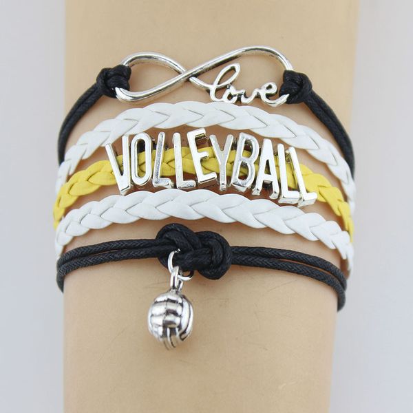 10pc/lot silver infinity love volleyball sports charms bracelet handmade braid leather charm bracelets for women men jewelry, Golden;silver
10pc/lot silver infinity love volleyball sports charms bracelet handmade braid leather charm bracelets for women men jewelry, Golden;silver