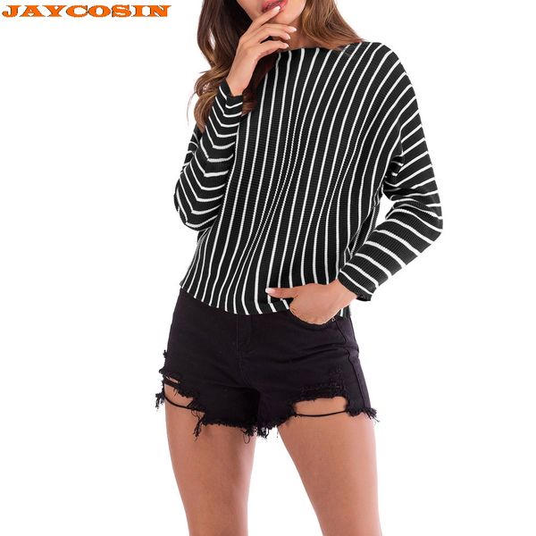jaycosin fashion design women striped o-neck long sleeve knitted sweater jumper pullover blouse sweater, White;black
jaycosin fashion design women striped o-neck long sleeve knitted sweater jumper pullover blouse sweater, White;black