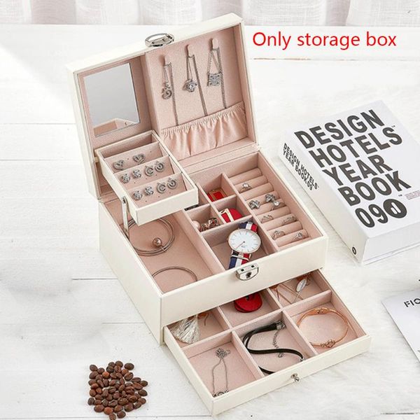 storage portable jewelry box simple solid multi layer makeup organizer rings earrings organizer necklaces gift display with key, Pink;blue
storage portable jewelry box simple solid multi layer makeup organizer rings earrings organizer necklaces gift display with key, Pink;blue