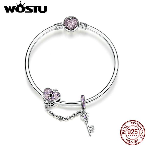 wostu new arrival 925 sterling silver heart lock beads charm bangles & bracelet for women sparkling fashion jewelry gift cqb820, Black
wostu new arrival 925 sterling silver heart lock beads charm bangles & bracelet for women sparkling fashion jewelry gift cqb820, Black