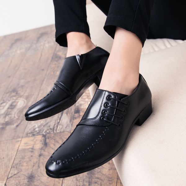 new personality korean version of fashion pointed men's leather shoes business casual shoes wedding shoes british youth fashion, Black
new personality korean version of fashion pointed men's leather shoes business casual shoes wedding shoes british youth fashion, Black