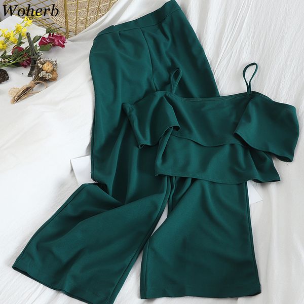 woherb women outfit two pieces set wide leg pant elastic waist fashion 2 pieces set elegant blouse suit korean 24877, White
woherb women outfit two pieces set wide leg pant elastic waist fashion 2 pieces set elegant blouse suit korean 24877, White