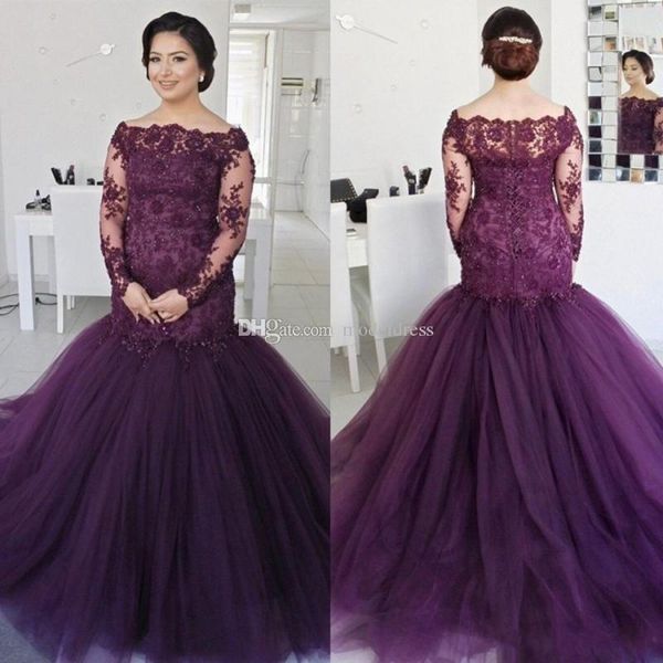 new grape formal dresses evening wear long sleeves bateau appliques beaded mermaid long vintage plus size prom party special occasion gowns, Black;red
new grape formal dresses evening wear long sleeves bateau appliques beaded mermaid long vintage plus size prom party special occasion gowns, Black;red