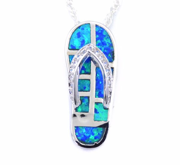 wholesale & retail ocean blue opal sandal flip flops pendant necklace, Silver
wholesale & retail ocean blue opal sandal flip flops pendant necklace, Silver