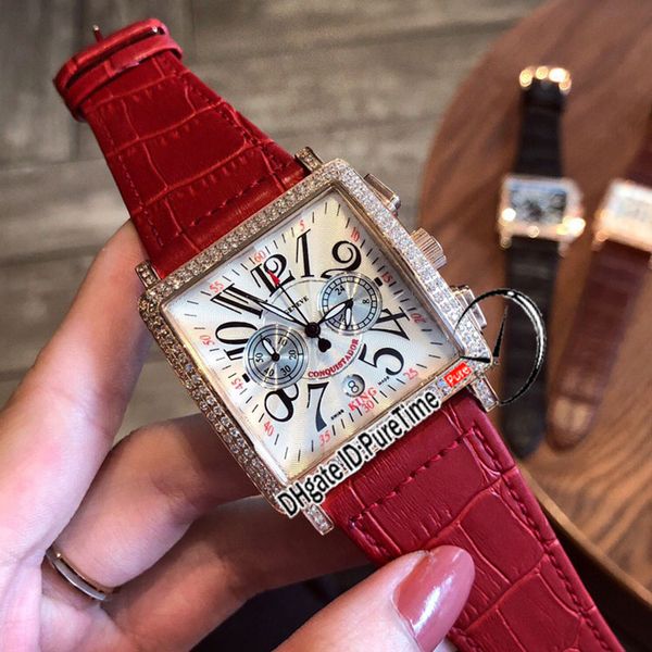 color dreams conquistador cortez quartz chronograph mens womens watch rsoe gold diamond bezel silver dial red leather puretime e5, Slivery;brown
color dreams conquistador cortez quartz chronograph mens womens watch rsoe gold diamond bezel silver dial red leather puretime e5, Slivery;brown