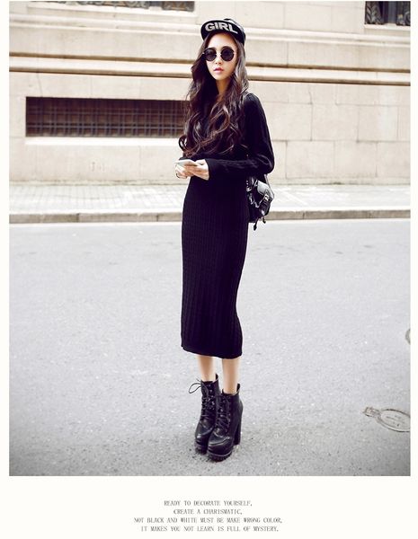 fashion- winter split knitted bodycon dress women long sleeve midi dress 2016 elegant warm slim sweater dress vestidoes, White;black
fashion- winter split knitted bodycon dress women long sleeve midi dress 2016 elegant warm slim sweater dress vestidoes, White;black