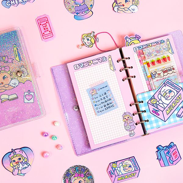 kawaii lollipop girl starlight notebook cute note book traveler diary planner notepad a6 korean stationery notebook journal, Purple;pink
kawaii lollipop girl starlight notebook cute note book traveler diary planner notepad a6 korean stationery notebook journal, Purple;pink