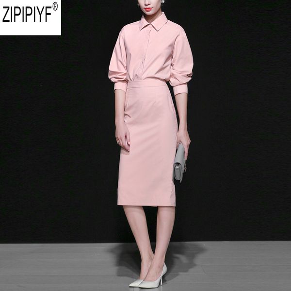 summer autumn fashion runway 2 piece suit set women's long sleeve turn down collar solid blouses & knee-length skirt suit c2606, Gray
summer autumn fashion runway 2 piece suit set women's long sleeve turn down collar solid blouses & knee-length skirt suit c2606, Gray