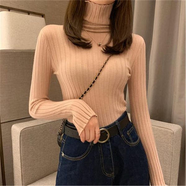 korean temperament pullover women turtleneck long sleeve bodycon solid color knitting sweater autumn winter clothes pz3461, White;black
korean temperament pullover women turtleneck long sleeve bodycon solid color knitting sweater autumn winter clothes pz3461, White;black