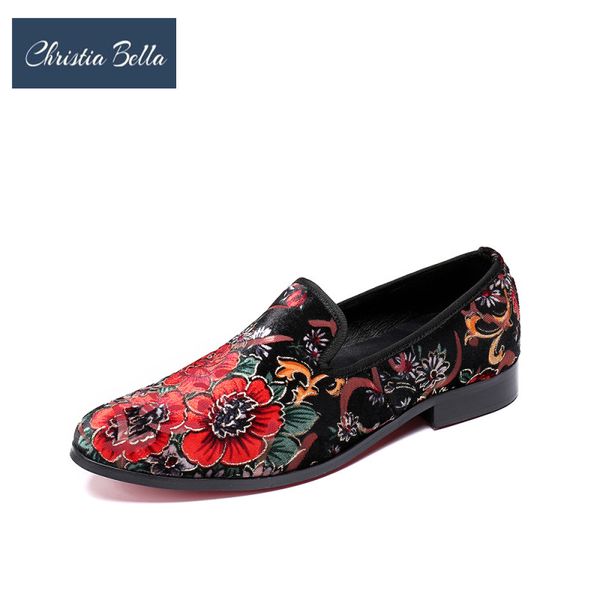 christia bella new fashion embroidery men loafers suede leather men dress shoes plus size round toe formal slip on party shoes, Black
christia bella new fashion embroidery men loafers suede leather men dress shoes plus size round toe formal slip on party shoes, Black