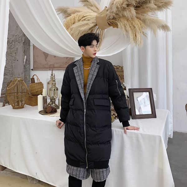 male streetwear hip hop overcoat coat men winter plaid splice loose casual thick warm cotton padded jacket long parka outerwear, Black
male streetwear hip hop overcoat coat men winter plaid splice loose casual thick warm cotton padded jacket long parka outerwear, Black