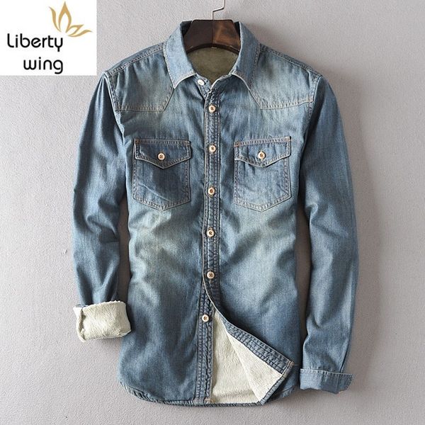 winter fall warm fleece lined cotton denim shirts solid blue pockets jeans shirt men loose fit leisure male coat chemise homme, White;black
winter fall warm fleece lined cotton denim shirts solid blue pockets jeans shirt men loose fit leisure male coat chemise homme, White;black