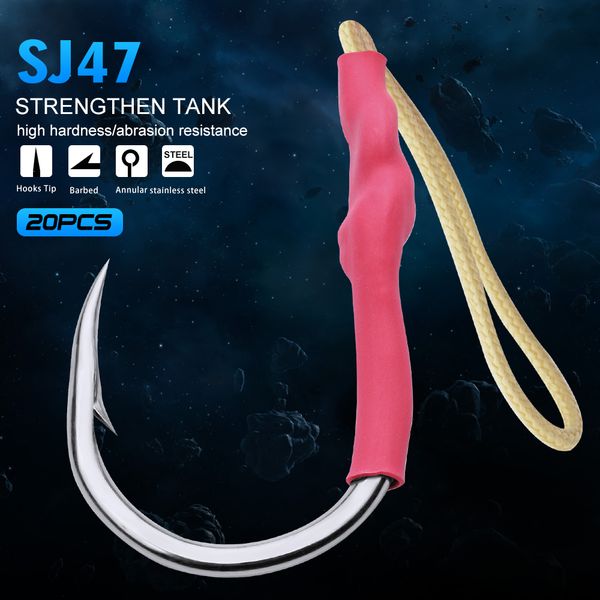 20pc 1/0-13/0 strong stainless steel jig hooks assist bait fishing hooks with pe line jig big fishing hook saltwater fish
20pc 1/0-13/0 strong stainless steel jig hooks assist bait fishing hooks with pe line jig big fishing hook saltwater fish