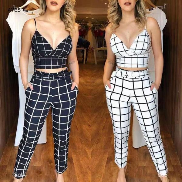 женщины set summer плед два кусочка брюки set v шеи camis топ повседневный карандаш штаны офис леди мода костюм tracksuit 2020, White
женщины set summer плед два кусочка брюки set v шеи camis топ повседневный карандаш штаны офис леди мода костюм tracksuit 2020, White